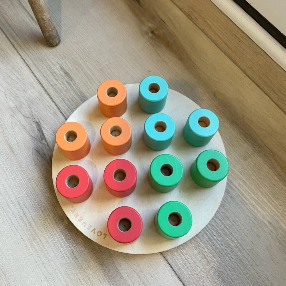 Lovevery Wooden Stacking Pegboard Montessori Toy
